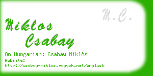 miklos csabay business card